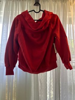 Good American red off the shoulder sweater