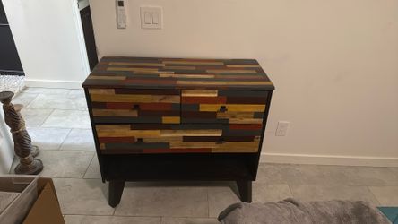 Refurbished Multi-colored Wooden Dresser