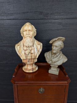 Set of Two Vintage Busts of Composers Brahms and Wagner