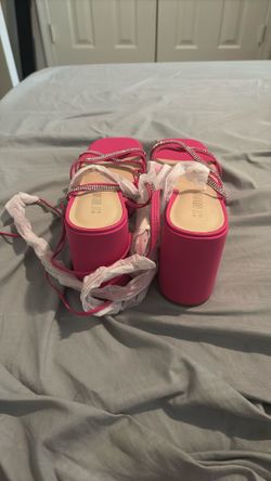 Hot Pink Tie Up Shoes