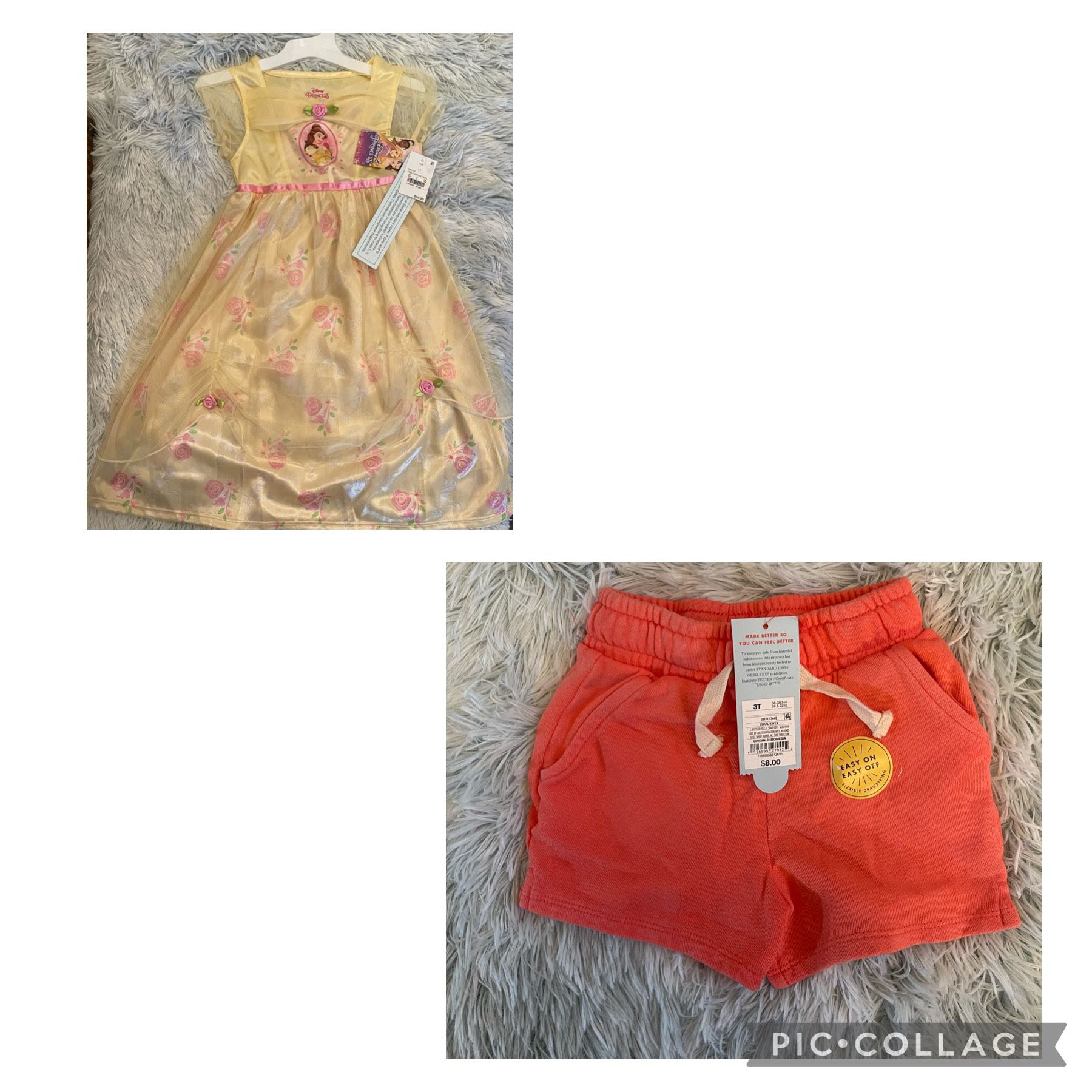 New! Bundle!!  1 Disney Princess Dress 3T and 1 Cat & Jack girls shorts size 3T