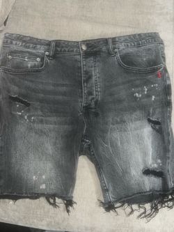 Ksubi Distressed Black Denim Jean Shorts