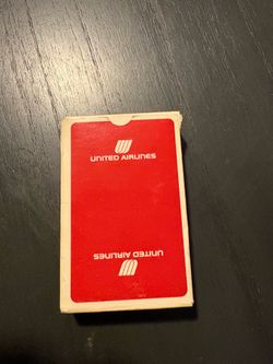 vintage United Airlines playing cards from the 1970s featuring the "tulip" logo