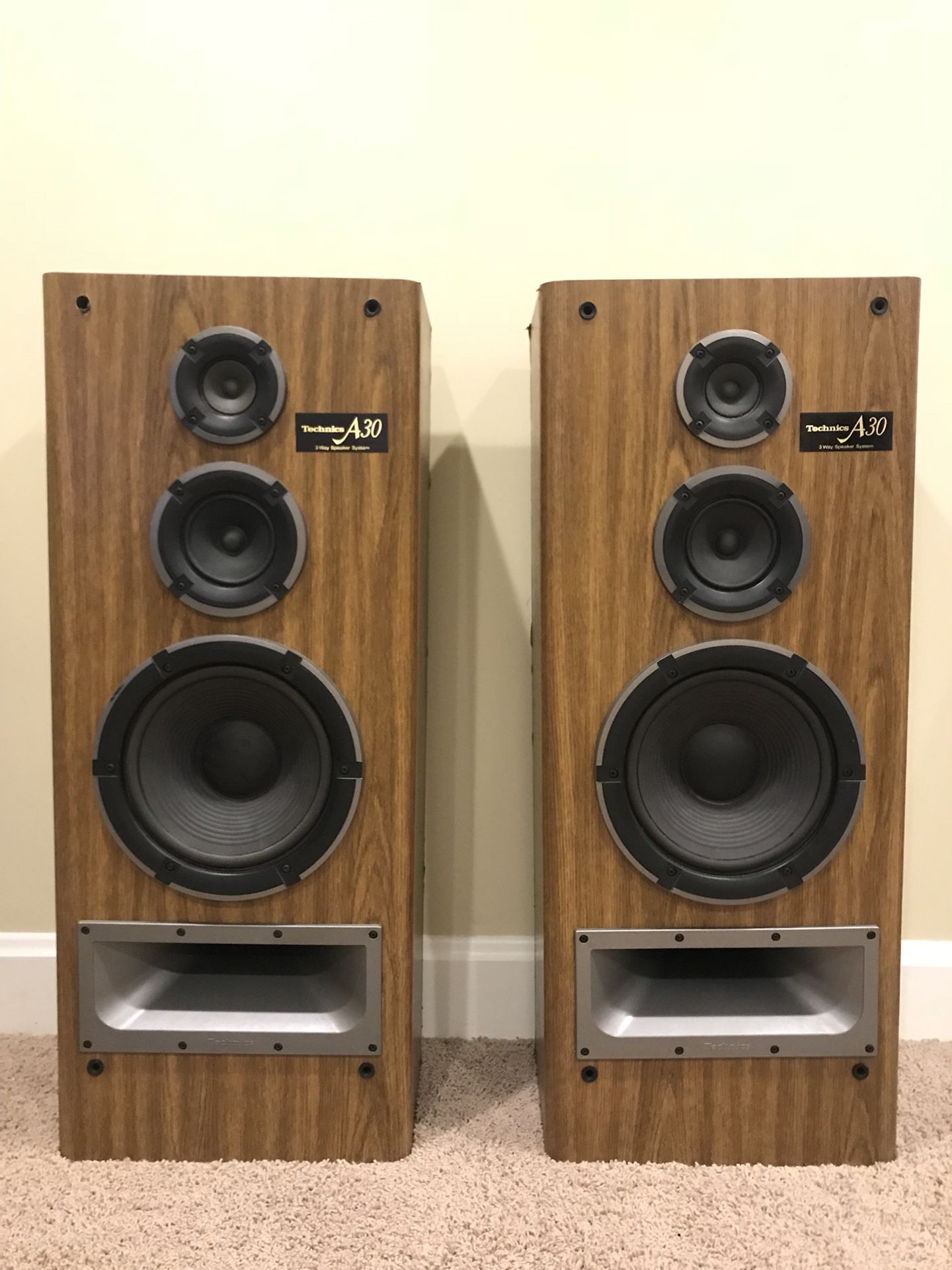 TECHNICS A30 Stereo Speakers SB-A30 200 Watts 3 way system 12”
