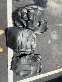 2015 Toyota Tacoma Black Leather Car Seat Covers Set