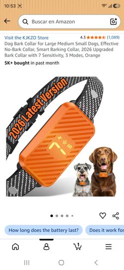 Dog Bark Collar for Large Medium Small Dogs, Effective No-Bark Collar, Smart Barking Collar, 2026 Upgraded Bark Collar with 7 Sensitivity, 3 Modes, Or