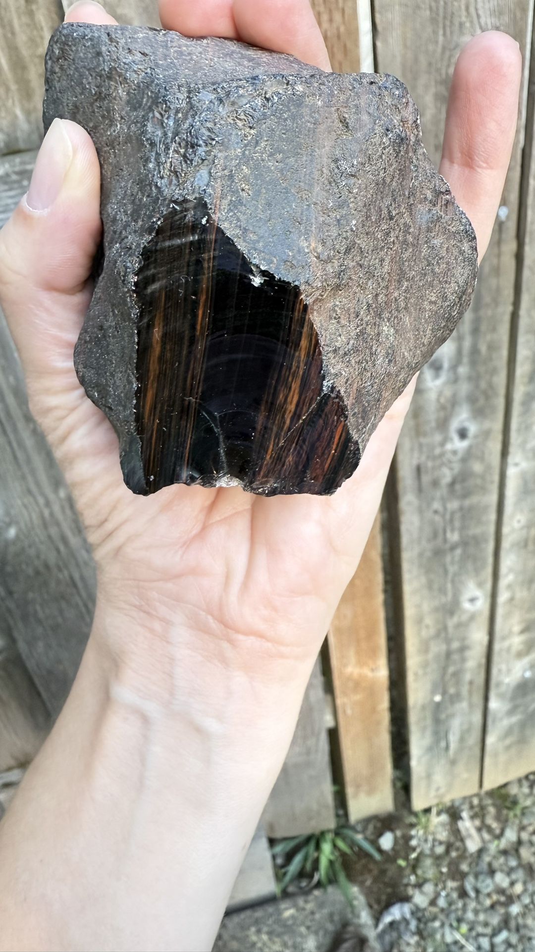 Natural Volcanic Obsidian Rock – Rough Specimen  Beautiful natural obsidian (volcanic glass) in its raw form. 	•	Size: about palm-sized (see photos fo