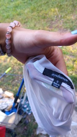 Ambiance White Mesh Top Size Small