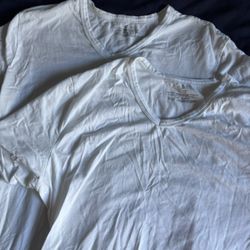 Calvin Klein Men's White V-Neck T-Shirt Set of 2 with ck Logo