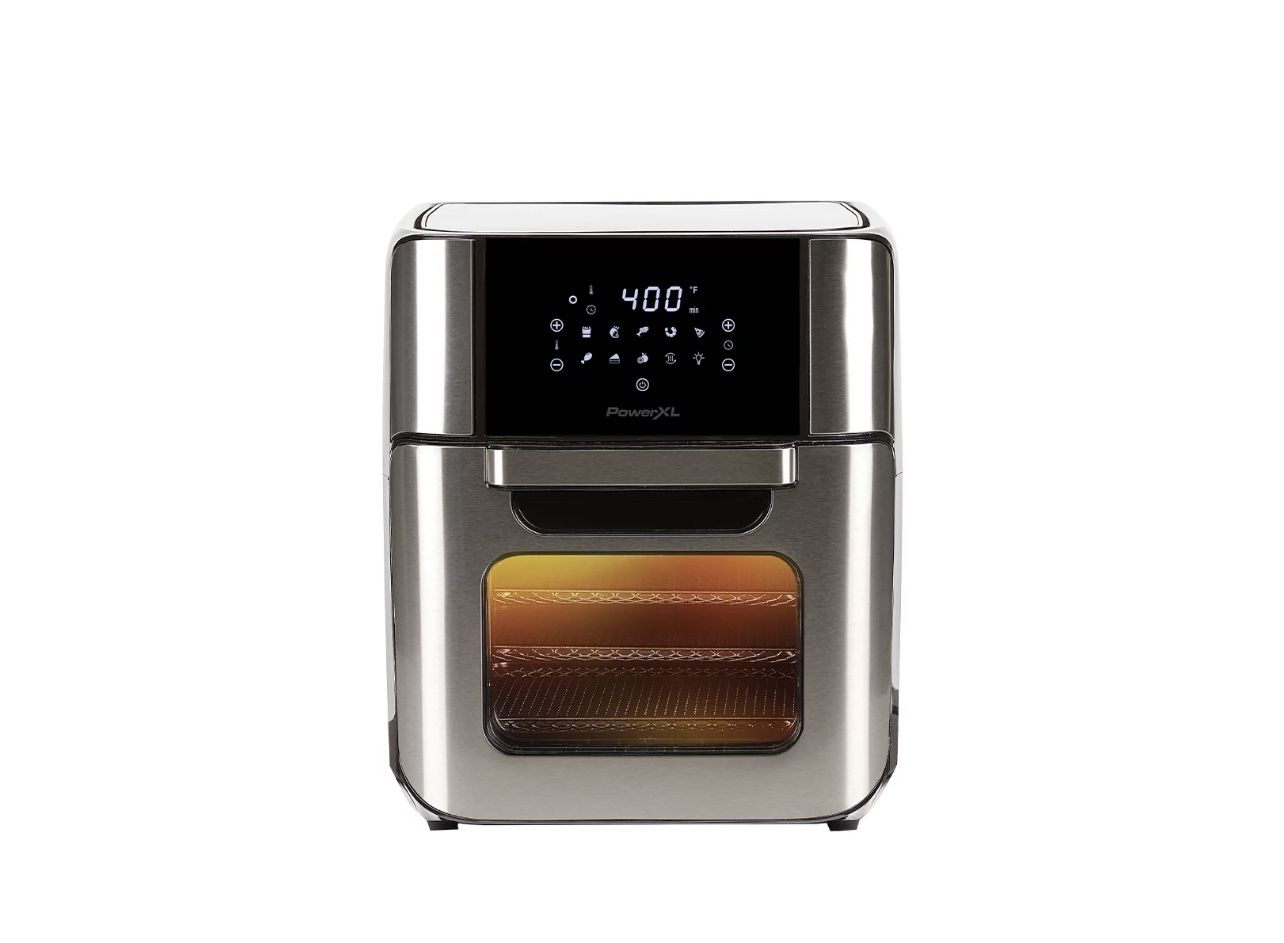 PowerXL Air Fryer Oven 12 QT with 8-in-1 Cooking Presets and LED Digital Touchscreen, Crisp, Bake, Roast, Broil, Reheat and More, 1700 Watts (Stainles