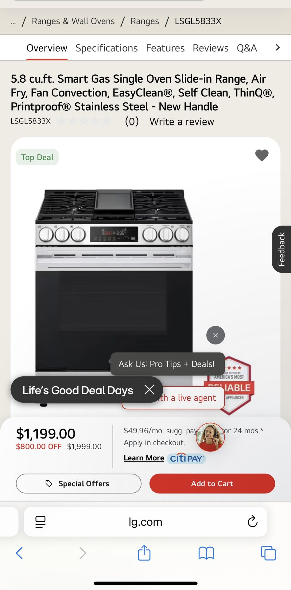 Brand New LG Oven - In Box