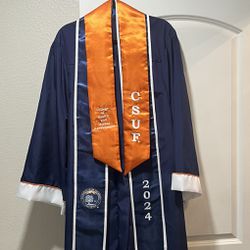 Cal State Fullerton Graduation Cap and gown 
