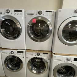 Lg TrueSteam Front Load Washer And Electric Dryer 
