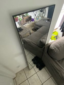 Large Black Framed Full Length Floor Mirror