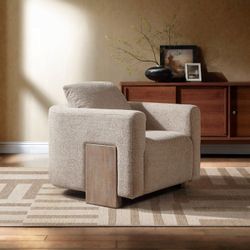 Accent Chair Latte Linen fabric, New Especial price