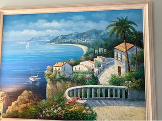 Large Mediterranean oil painting