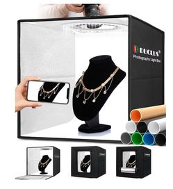 Photography lightbox with LED lighting and backdrops