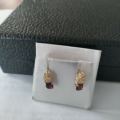 Ruby And Diamond 💎 Earrings 