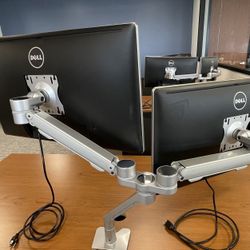 2 Dell 24” Monitors With Dual Workrite Ergonomics Stand