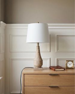 Textured Ceramic Table Lamp (Pair) with White Shade