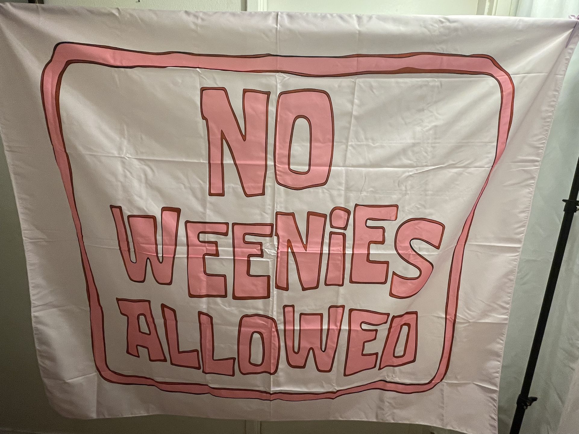 Pink No Weenies Allowed Flag