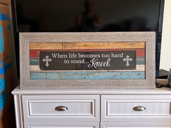 Framed Inspirational Wood Wall Sign