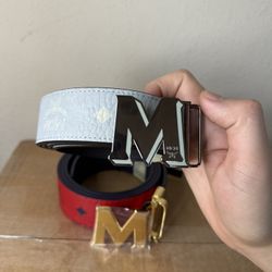 Brand New MCM Belts Reversible Black Red White