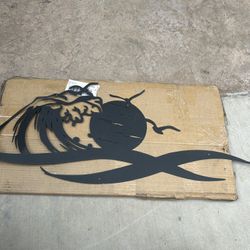 (Metal Waves and Sun with Seagulls Wall Art