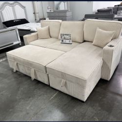 Beige Sofa Sectional Sleeper