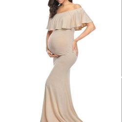 Glampunch Womens Off Shoulder Maternity Dress Photography Gown Small