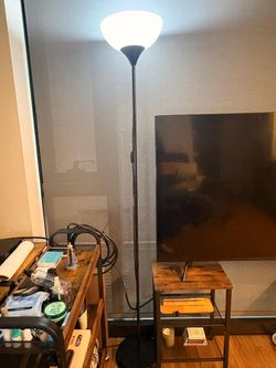 Black torcher floor lamp Moving sale