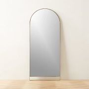 CB2 RAFE ARCHED SHAGREEN AND POLISHED BRASS FLOOR LENGTH MIRROR 32"X76