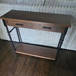 Two Drawer Hall Console sofa table with shelf.