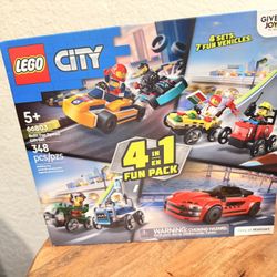 LEGO City Built For Speed Gift Set: Building Toy for Kids, Ages 5+ - 4 Sets in 1 Including 7 Minifigures and Vehicles - Gift for Christmas for Young R