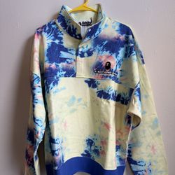 A Bathing Ape Tie Dye Stand Collar Loose Fit Crew Sweat Multi 001SWI301008M loose fit 