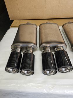 Bmw Camaro mustang Audi Porsche quad exhaust carbonfiber muffler tips hellcat m2 m3 m4 m5 m6 gt500