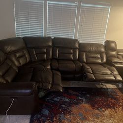 Sectional With Three Reclining Seats!!