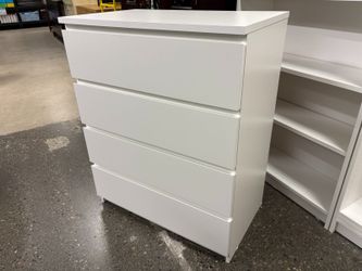 IKEA Malu White Minimalist 4-Drawer Dresser