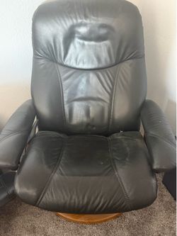 Black leather swivel chair
