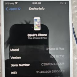I Phone 8 Plus Unlocked 