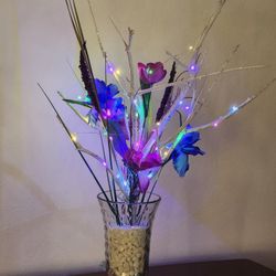Handcrafted Lighted Floral Fall Embellishment