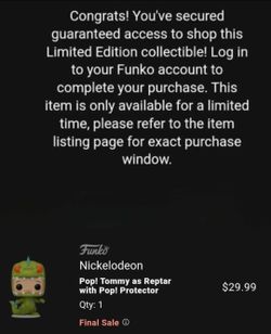 Tommy as Reptar Funko Pop (Limited to 3,500)