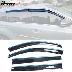 Fits 2014-2019 Toyota Highlander PC Window Visors Deflector With Chrome Trim 4PCS
