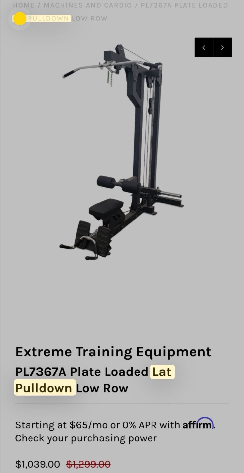 Lat Pulldown Machine