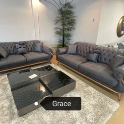 SPECIAL Boston Anthracite Sofa & Loveseat 2pc Set Couch ❤️Financing Available ✅ Fast Delivery
$2799