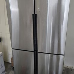 Haier 4-door refrigerator (French door style), stainless steel