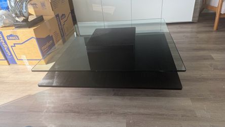 Black glass coffee table