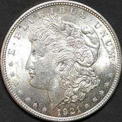 1921 Morgan Silver Dollar in uncirculated