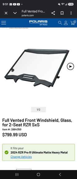 Polaris Pro R Glass Front Windshield