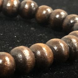 Mens Wood Bead Bracelet